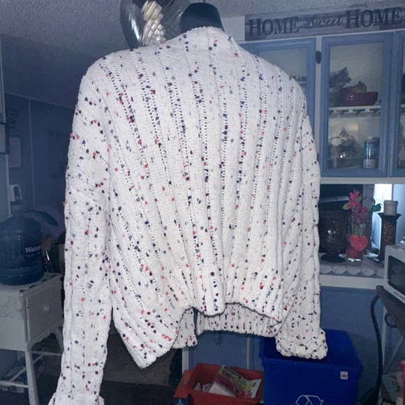 Moon & Madison White Knit with Colorful Speckles - Picture 2 of 4